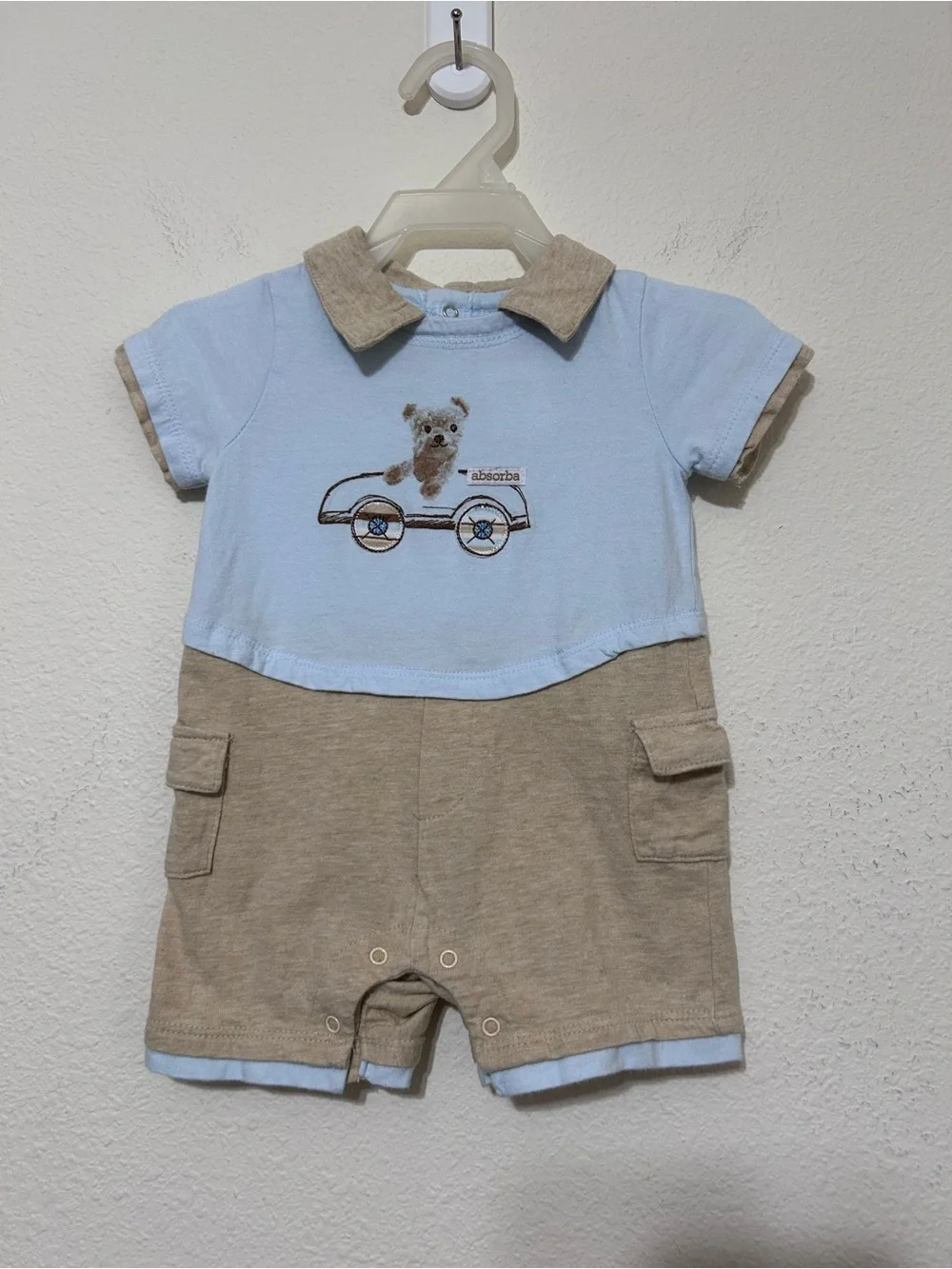 Lot of 3 Baby Boy Clothes 3-6 Months Romper & Bodysuits Absorba Garanimals